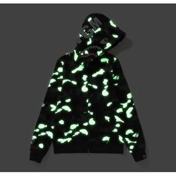 BAPE CITY CAMO SHARK WIDE FULL ZIP DOUBLE HOODIE - Picture 2 of 4